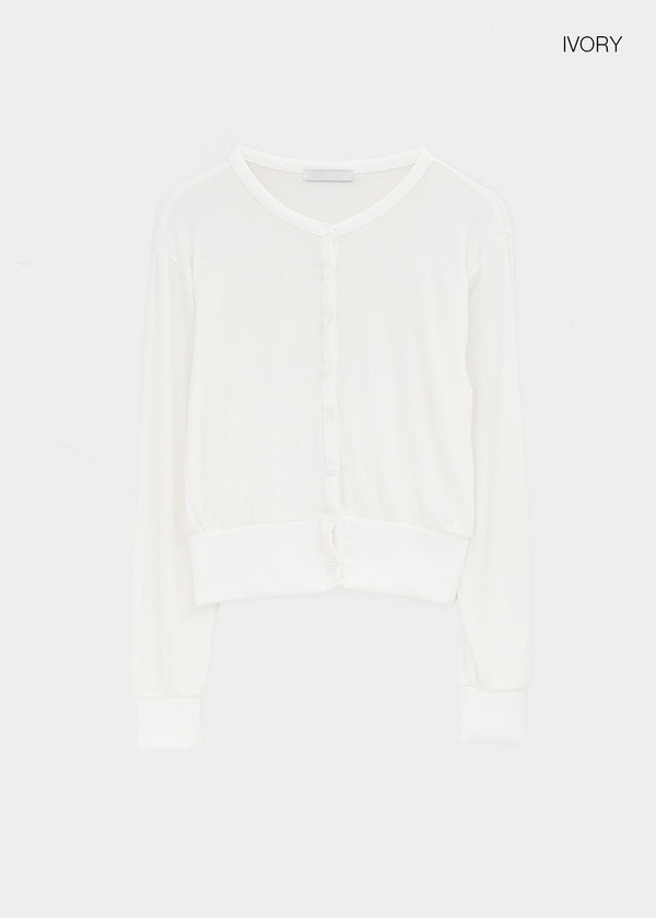 Naring See-through Round Neck Cardigan