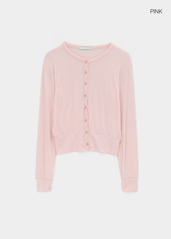 Naring See-through Round Neck Cardigan