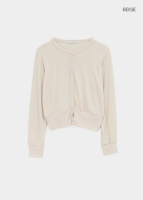 Naring See-through Round Neck Cardigan