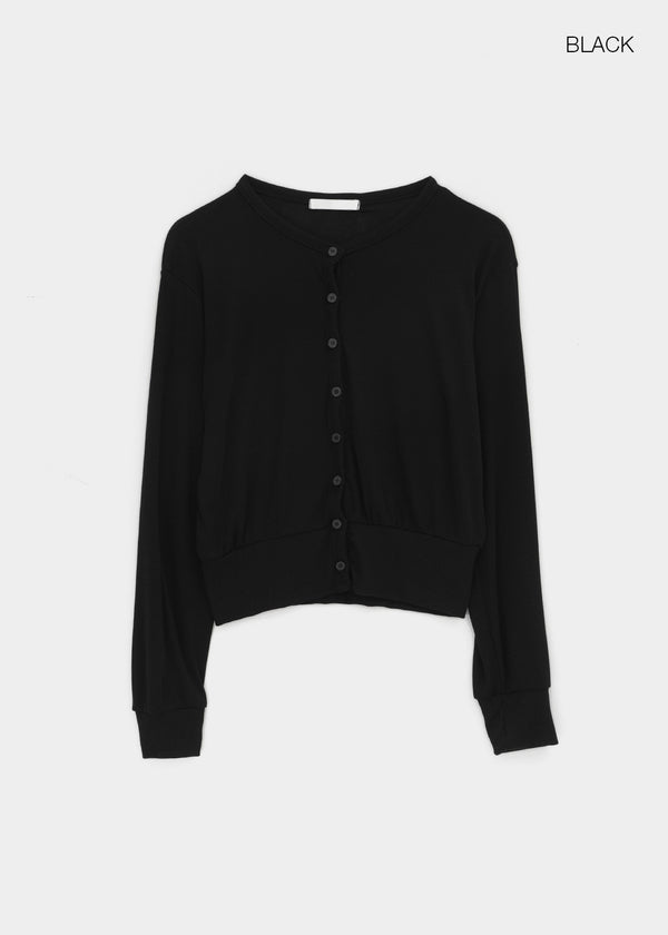 Naring See-through Round Neck Cardigan