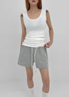 Libeno U-neck Long Sleeveless Top