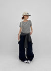 Pao Striped Round Short Sleeve Tee