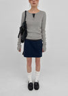 Camrn Henley Neck Warmer Ribbed Knit