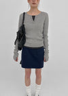 Camrn Henley Neck Warmer Ribbed Knit