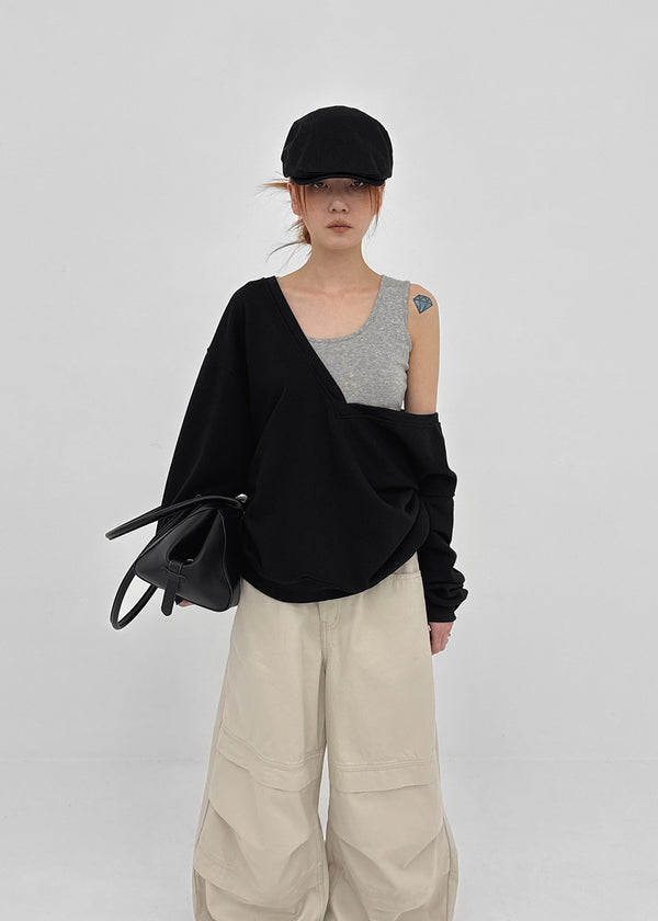 Libeno U-neck Long Sleeveless Top