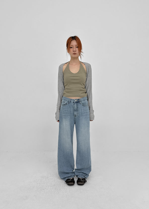 Polto Semi-wide Straight Denim Pants