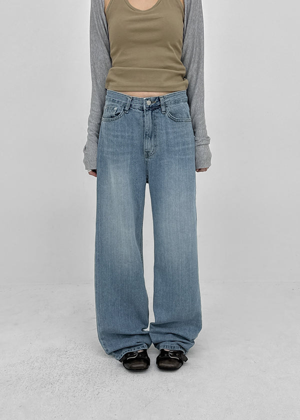 Polto Semi-wide Straight Denim Pants