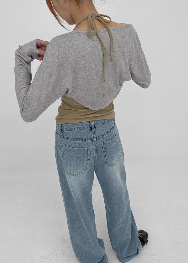 Polto Semi-wide Straight Denim Pants