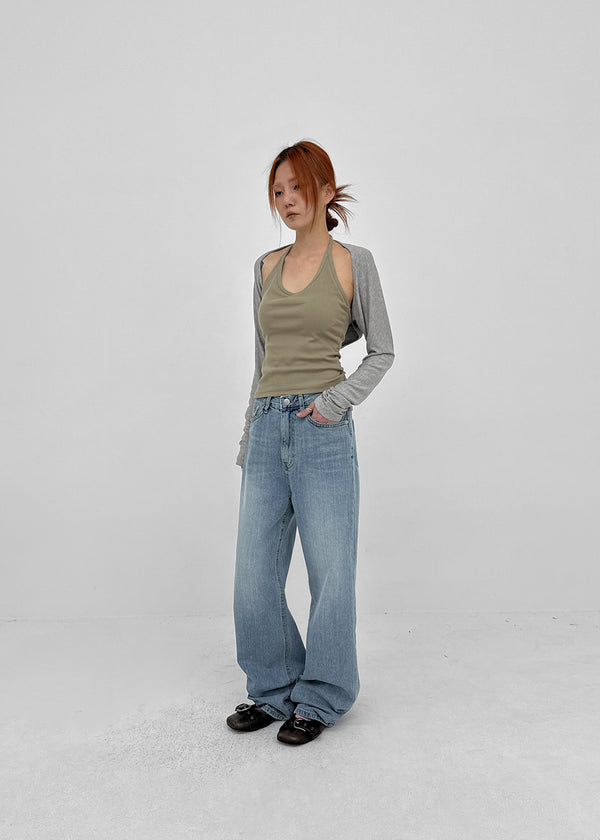 Polto Semi-wide Straight Denim Pants