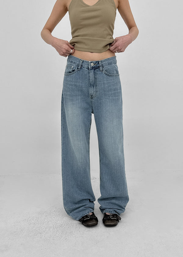 Polto Semi-wide Straight Denim Pants