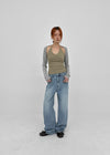 Polto Semi-wide Straight Denim Pants