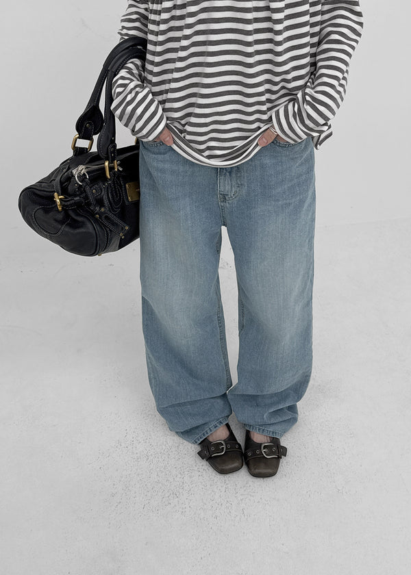 Polto Semi-wide Straight Denim Pants