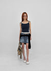 Lecan Low-waist Denim Miniskirt