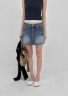 Lecan Low-waist Denim Miniskirt
