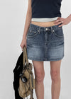 Lecan Low-waist Denim Miniskirt
