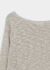 Canang Cutout Loose Fit Boat Neck Summer Long Sleeve Knit