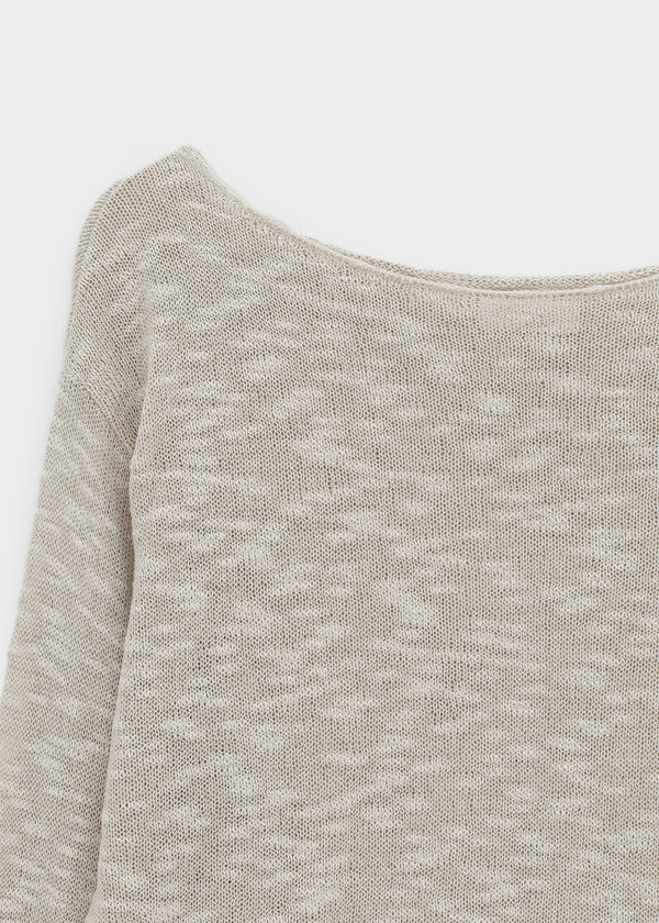 Canang Cutout Loose Fit Boat Neck Summer Long Sleeve Knit