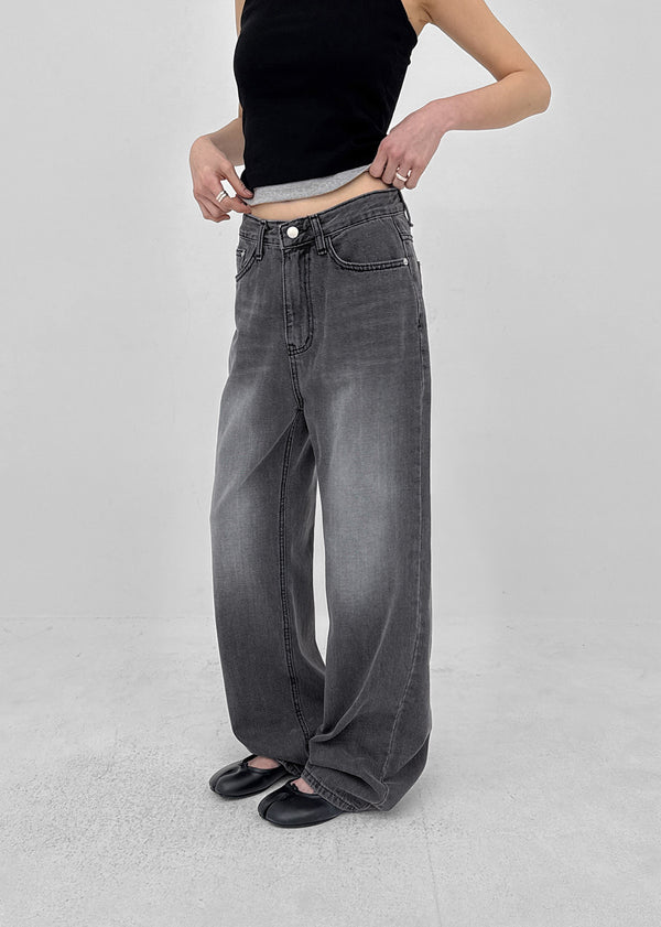 Polto Semi-wide Straight Denim Pants