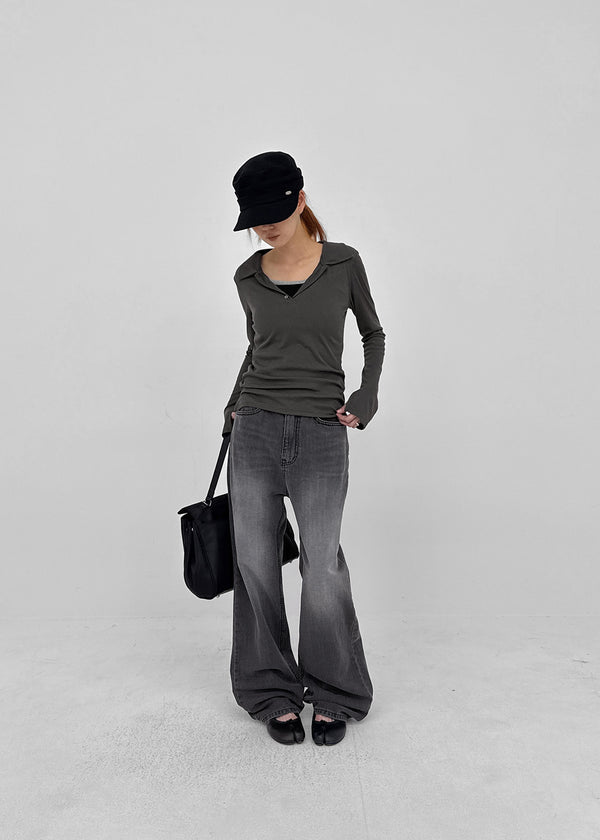 Polto Semi-wide Straight Denim Pants