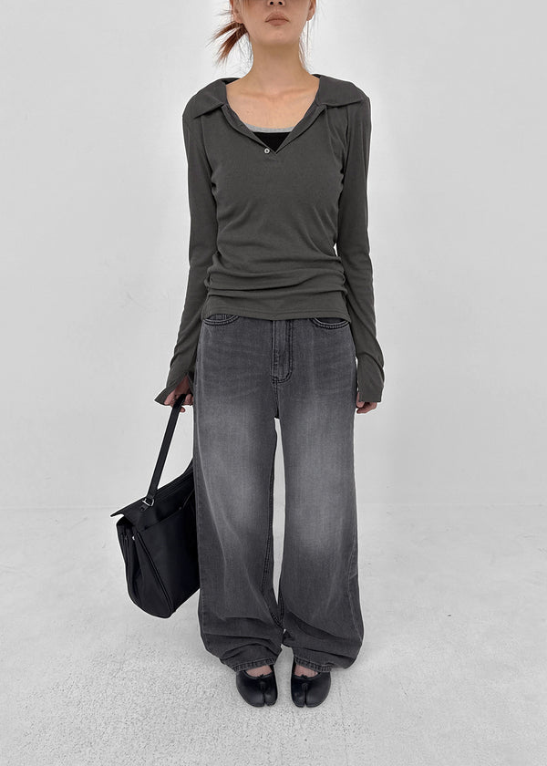 Polto Semi-wide Straight Denim Pants