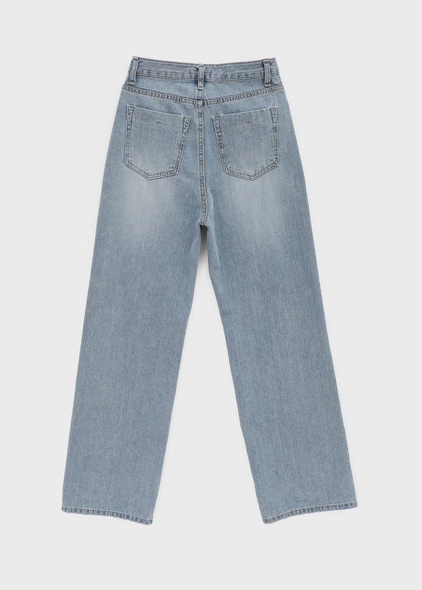 Polto Semi-wide Straight Denim Pants