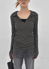 Beniron Slim Collared Long Sleeve Tee