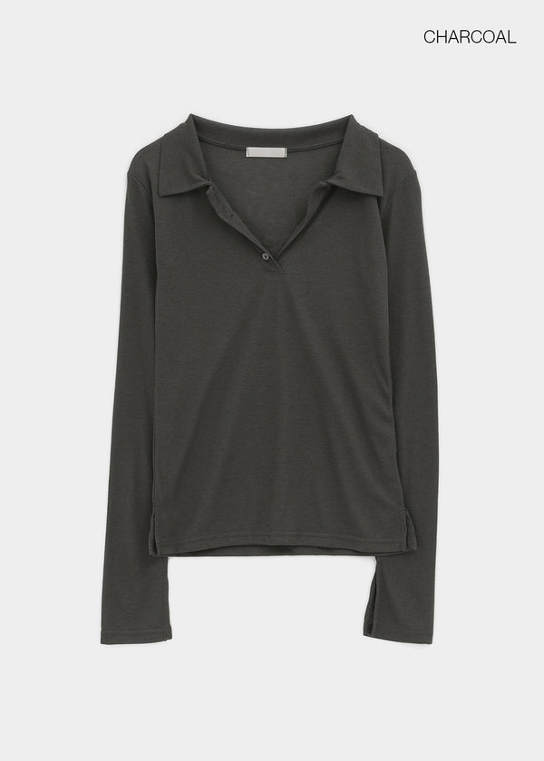 Beniron Slim Collared Long Sleeve Tee