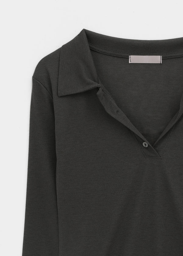 Beniron Slim Collared Long Sleeve Tee