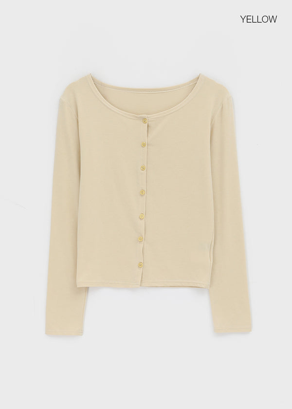 Stanette Button Round Cardigan