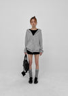 (UNISEX) Prote Waffle Two-way Zip-up Hoodie