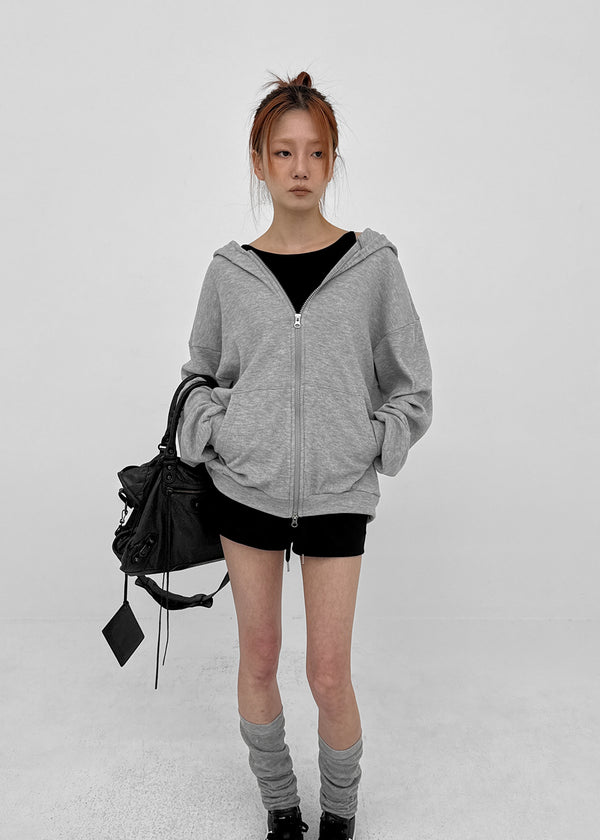 (UNISEX) Prote Waffle Two-way Zip-up Hoodie
