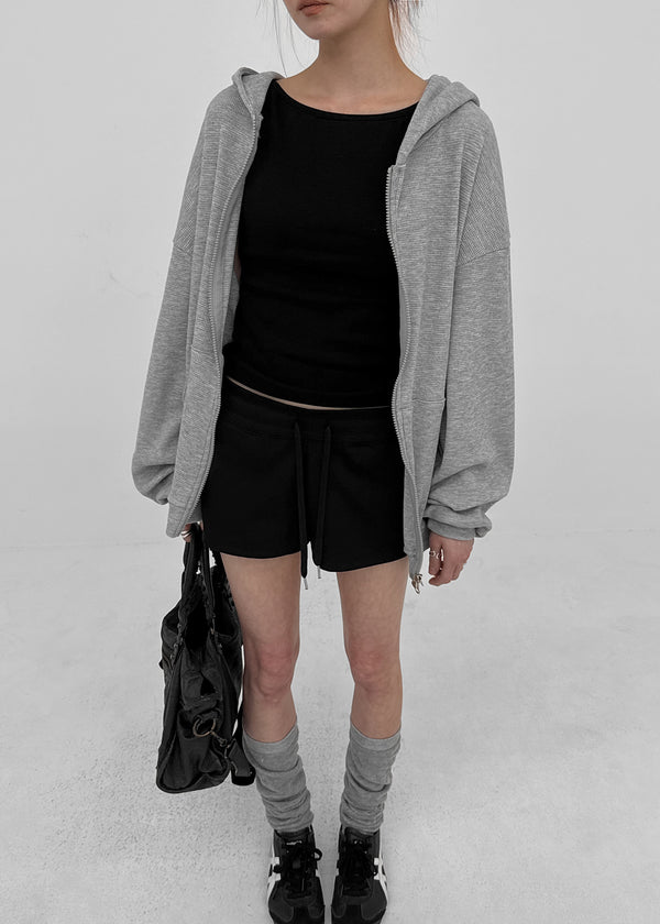 (UNISEX) Prote Waffle Two-way Zip-up Hoodie