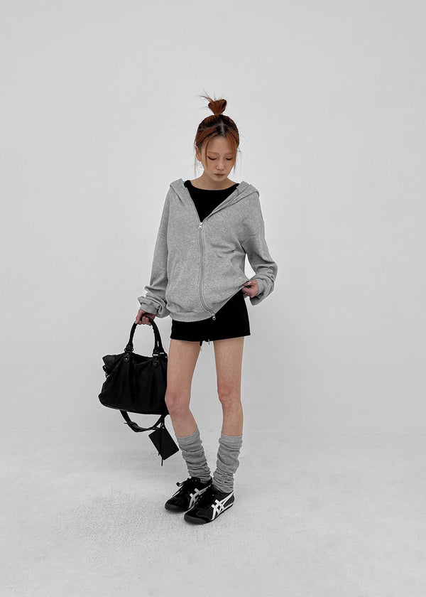 (UNISEX) Prote Waffle Two-way Zip-up Hoodie