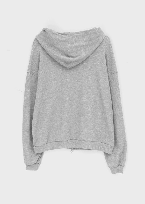 (UNISEX) Prote Waffle Two-way Zip-up Hoodie