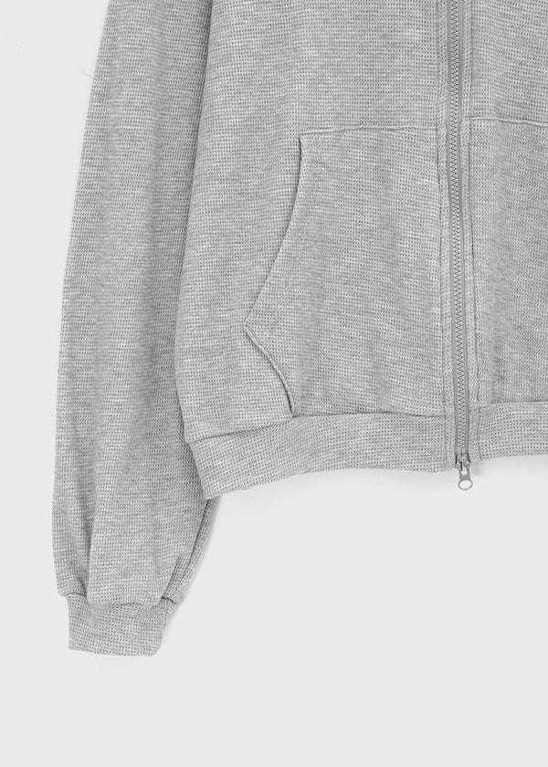 (UNISEX) Prote Waffle Two-way Zip-up Hoodie