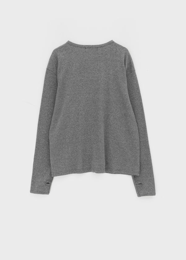Pitan Henley Neck Waffle Warmer Long Sleeve T-shirt