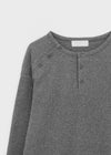 Pitan Henley Neck Waffle Warmer Long Sleeve T-shirt