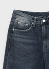 Colnat Diagonal Cut Wide Bootcut Denim Pants