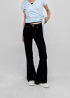 Chank Studded Black Spandex Bootcut Denim Pants