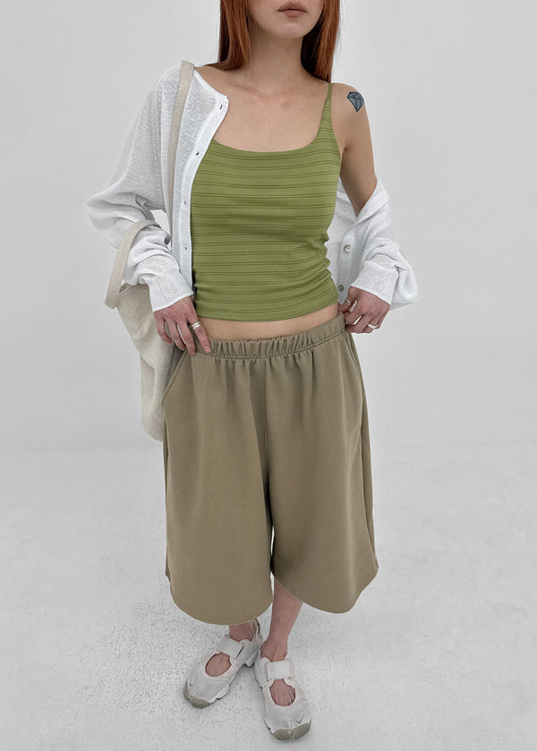 Finerty Stripe Square Neck Sleeveless (Built-in Cap)