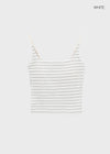 Finerty Stripe Square Neck Sleeveless (Built-in Cap)