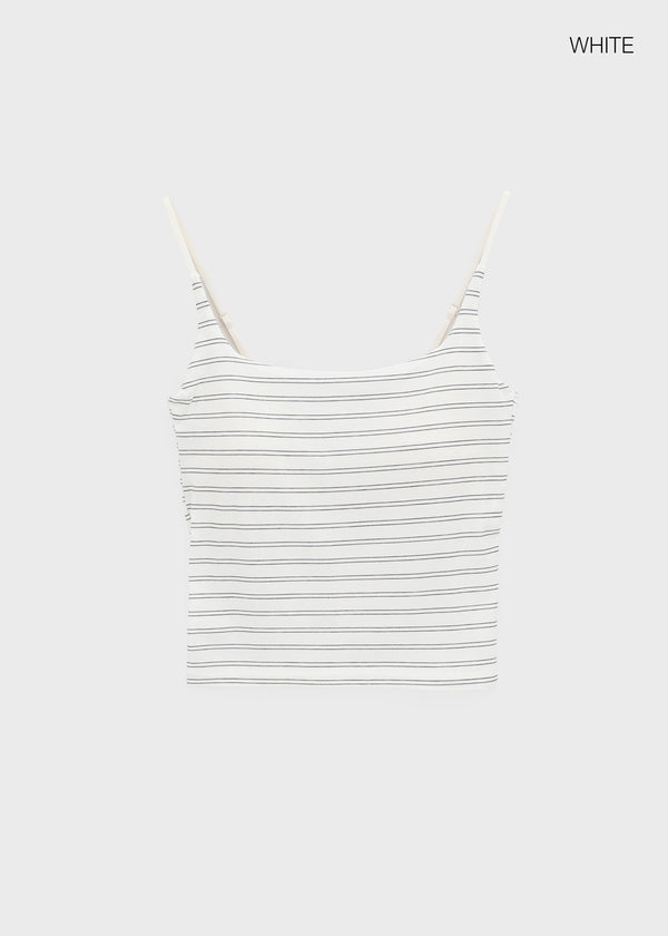 Finerty Stripe Square Neck Sleeveless (Built-in Cap)