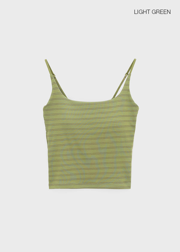 Finerty Stripe Square Neck Sleeveless (Built-in Cap)
