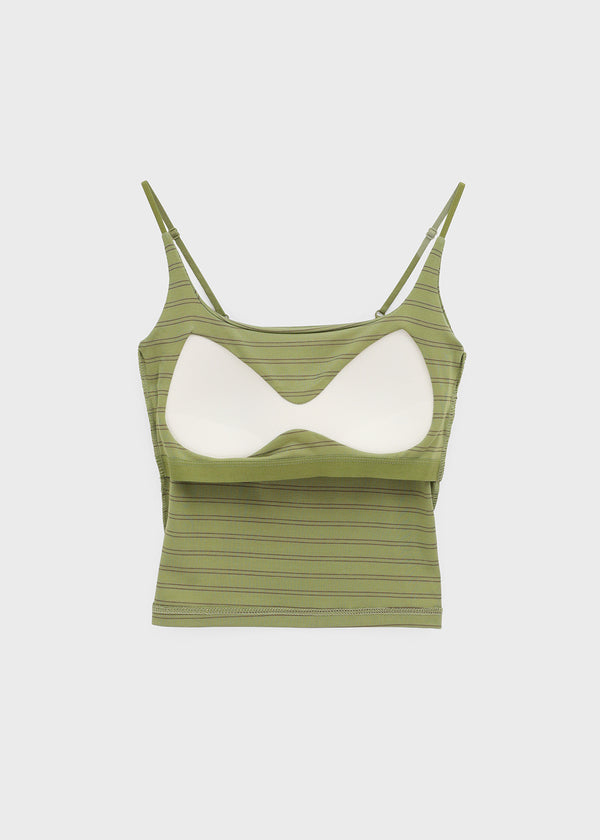 Finerty Stripe Square Neck Sleeveless (Built-in Cap)