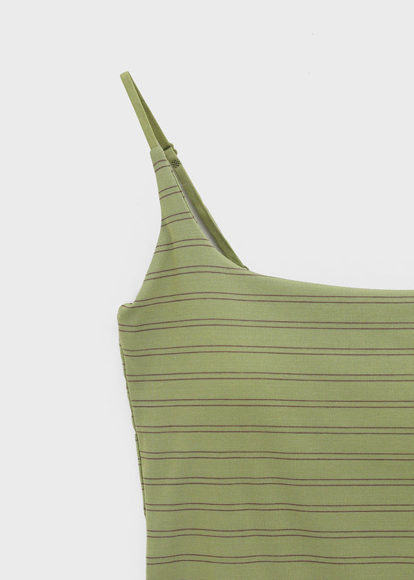 Finerty Stripe Square Neck Sleeveless (Built-in Cap)
