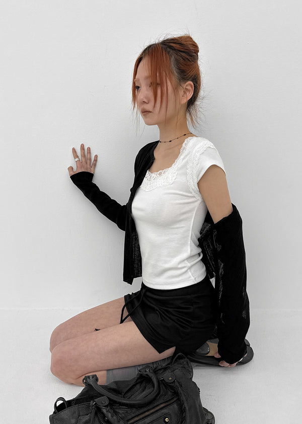 Rickyah Lace Cap Sleeve Short-sleeve Tee