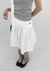 Romroni Strap Shirred Midi Skirt