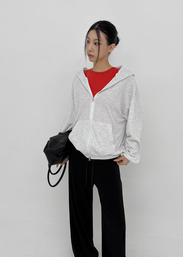 (UNISEX) Prote Waffle Two-way Zip-up Hoodie