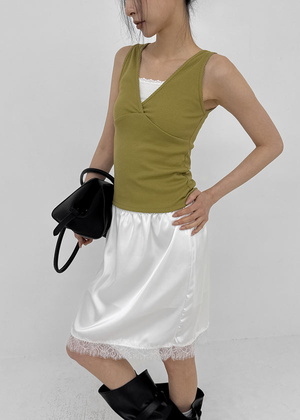 Forete V-neck Wrap Sleeveless Top