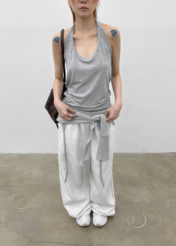 Homade Strap Halter Long Sleeveless
